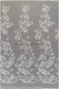 French lace off-white/ dot tulle/ floral lace with dots/ polka dot lace fabric/ bridal lace// L19-319
