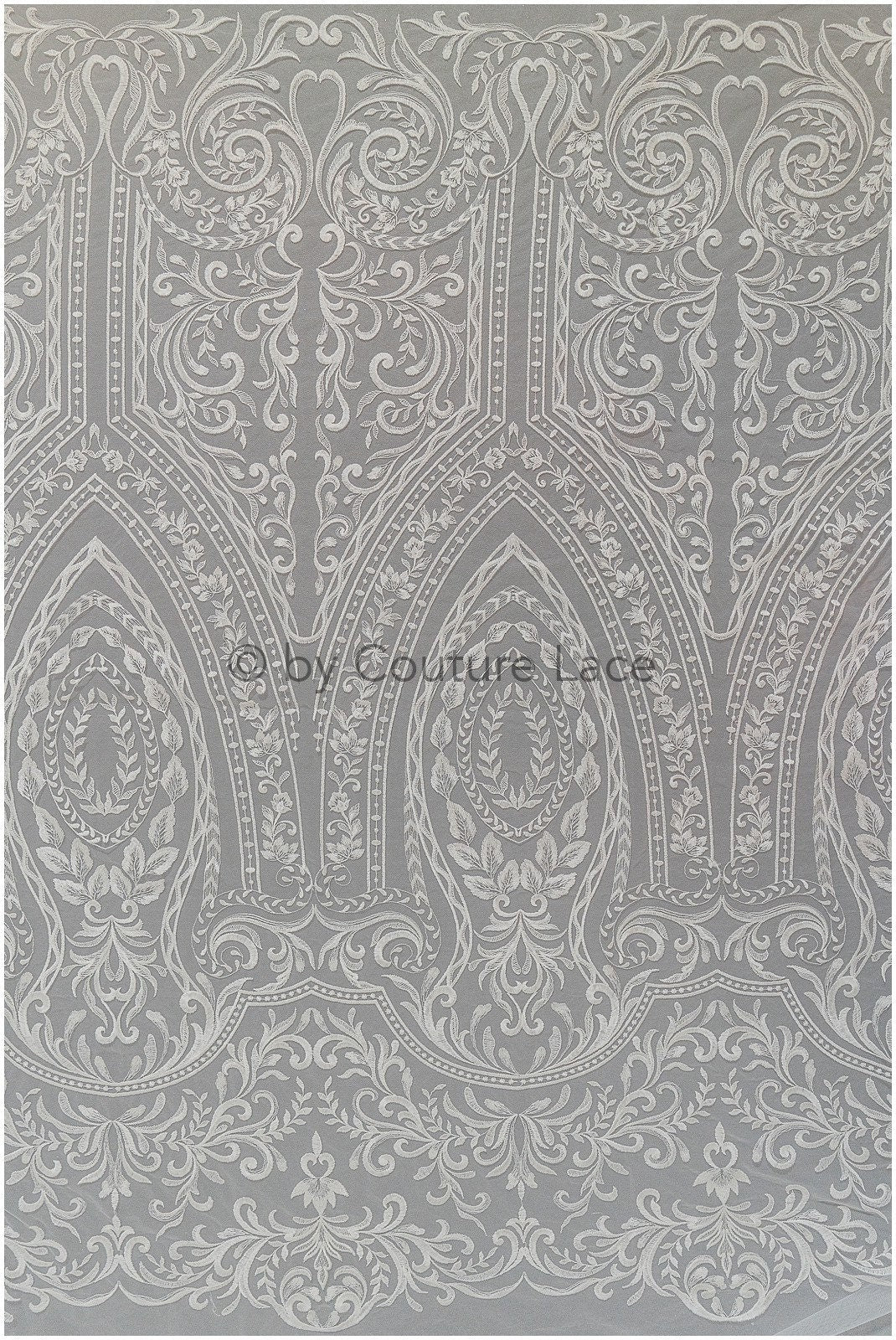 Orientalischer Spitzenstoff Off-White/ Hochzeitsspitze/ Braut Spitze/ Couture Spitze/ Brautkleid Hochzeitskleid Stoff// L21-050RY
