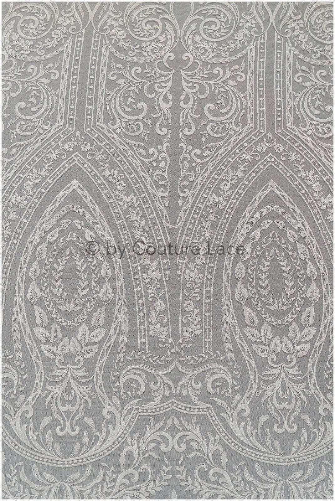 Orientalischer Spitzenstoff Off-White/ Hochzeitsspitze/ Braut Spitze/ Couture Spitze/ Brautkleid Hochzeitskleid Stoff// L21-050RY