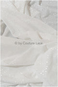 Stretch glitter fabric/ off-white diamond glitter mesh/ stretch glitter fabric/ shiny bridal glitter fabric// R-026