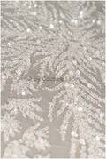 Perlenspitzenstoff Off-White/ Perlenspitze Stoff/ Braut Spitze Stoff/ Perlenspitze/ Brautspitze// L19-085
