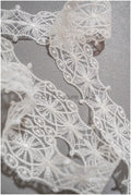 Boho lace trim off-white/ embroidered lace trim/ elegant lace veil lace/ bridal lace belt/ bridal lace trim// T20-086