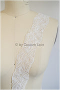 Braut Spitze Borte Off-White/ Spitzenborte für Hochzeitskleid/ Braut Spitzen Gürtel/ eleganter Braut Spitzenbesatz/ Braut Schleier// T20-085