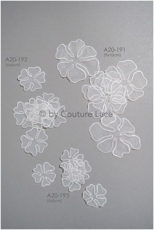 20pcs. Lace flowers for sewing/ 3D flower lace applique/ wedding dress lace applique/ bridal lace// A20-191