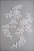 Romantischer Blattaufnäher, Spitzenblumen Applikation, Spitzen Applikation, Hochzeitskleid Spitzen Applikation, Braut Blumen Applikation// A20-194