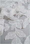 Romantischer Blattaufnäher, Spitzenblumen Applikation, Spitzen Applikation, Hochzeitskleid Spitzen Applikation, Braut Blumen Applikation// A20-194