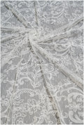 French lace fabric on dot tulle/ lace fabric off-white/ floral lace with dots/ polka dot lace fabric/ bridal lace// L20-328