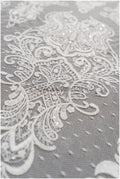 French lace fabric on dot tulle/ lace fabric/ floral lace with dots/ polka dot lace fabric/ bridal lace// L19-320