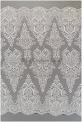 French lace fabric on dot tulle/ lace fabric/ floral lace with dots/ polka dot lace fabric/ bridal lace// L19-320