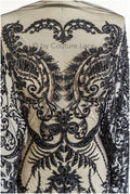 Perlen schwarzer Spitzenstoff/ Couture Spitzenstoff/ Hand Perlen Spitzenstoff/ Perlen Perlen Spitze// L19-241