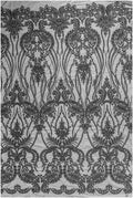 Perlen schwarzer Spitzenstoff/ Couture Spitzenstoff/ Hand Perlen Spitzenstoff/ Perlen Perlen Spitze// L19-241