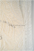 Perlen Brautspitze Off-White/ Braut Spitze Stoff/ schwere Perlen Hochzeitskleid Spitze/ Couture Spitze// L19-106