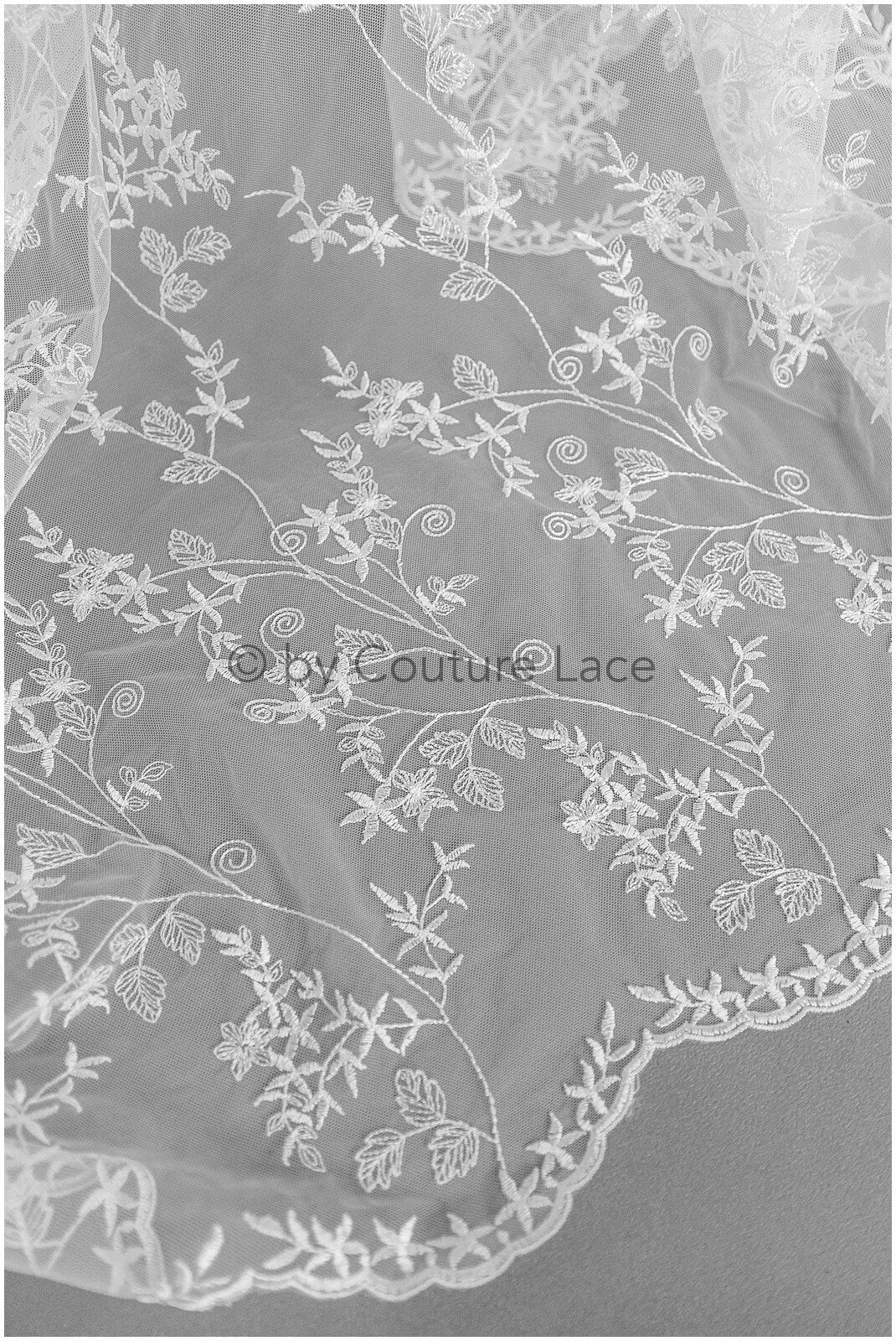 Soft embroidered bridal lace fabric/ floral lace off-white/ wedding dress lace/ floral lace// L19-003NS