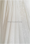 Stretch glitter fabric/ off-white diamond glitter mesh/ stretch glitter fabric/ shiny bridal glitter fabric// R-026