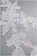 Romantischer Blattaufnäher, Spitzenblumen Applikation, Spitzen Applikation, Hochzeitskleid Spitzen Applikation, Braut Blumen Applikation// A20-194