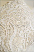 French lace fabric on dot tulle/ lace fabric/ floral lace with dots/ polka dot lace fabric/ bridal lace// L19-320