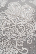 French lace fabric on dot tulle/ lace fabric/ floral lace with dots/ polka dot lace fabric/ bridal lace// L19-320