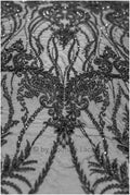 Perlen schwarzer Spitzenstoff/ Couture Spitzenstoff/ Hand Perlen Spitzenstoff/ Perlen Perlen Spitze// L19-241