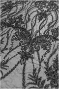 Perlen schwarzer Spitzenstoff/ Couture Spitzenstoff/ Hand Perlen Spitzenstoff/ Perlen Perlen Spitze// L19-241