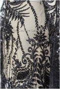 Perlen schwarzer Spitzenstoff/ Couture Spitzenstoff/ Hand Perlen Spitzenstoff/ Perlen Perlen Spitze// L19-241