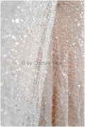 Perlen Spitzenstoff Off-White/ Couture Spitze Stoff/ Brautspitze Stoff mit Perlen/ Perlenspitze// L20-038