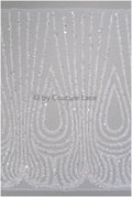 Perlen Braut Spitze Off-White/ Couture Spitzenstoff/ schwere Brautspitze/ Perlen Spitze// L20-354