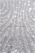 Perlen Braut Spitze Off-White/ Couture Spitzenstoff/ schwere Brautspitze/ Perlen Spitze// L20-354