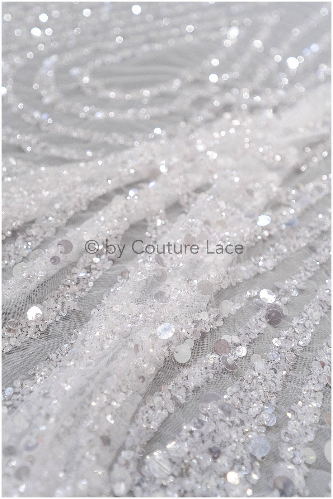 Perlen Braut Spitze Off-White/ Couture Spitzenstoff/ schwere Brautspitze/ Perlen Spitze// L20-354