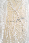 Handperlen Blume Brautspitze Off-White/ Couture Spitzenstoff/ schwere Perlen Hochzeit Spitze/ Designer Couture Spitze/ handgemachte Spitze// L20-355