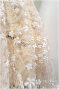 Glitter tulle fabric/ off-white glitter tulle/ floral glitter fabric/ shiny glitter lace/ Pronovias glitter lace// R-029