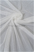 Exquisite glitter stretch tulle fabric/ off-white diamond/ elegant mesh tulle lace fabric/ shiny glitter bridal lace fabric/ flawless mesh tulle lace/ / R-030