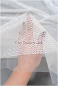 Exquisite glitter stretch tulle fabric/ off-white diamond/ elegant mesh tulle lace fabric/ shiny glitter bridal lace fabric/ flawless mesh tulle lace/ / R-030