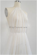 Exquisite glitter stretch tulle fabric/ off-white diamond/ elegant mesh tulle lace fabric/ shiny glitter bridal lace fabric/ flawless mesh tulle lace/ / R-030