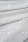 Exquisite shiny glitter stretch tulle fabric / off-white tulle / elegant mesh tulle lace fabric / bridal lace fabric // R-031DIA