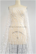 Handperlen Blume Brautspitze Off-White/ Couture Spitzenstoff/ schwere Perlen Hochzeit Spitze/ Designer Couture Spitze/ handgemachte Spitze// L20-355
