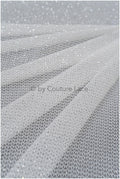 Exquisite glitter stretch tulle fabric/ off-white diamond/ elegant mesh tulle lace fabric/ shiny glitter bridal lace fabric/ flawless mesh tulle lace/ / R-030