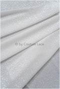 Exquisite shiny glitter stretch tulle fabric / off-white tulle / elegant mesh tulle lace fabric / bridal lace fabric // R-031DIA