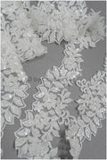Spitzen Borte mit Perlen/ perlenbestickte Spitzenborte/ Glitzer Strass Borte/ Braut Spitzenbesatz// T20-087
