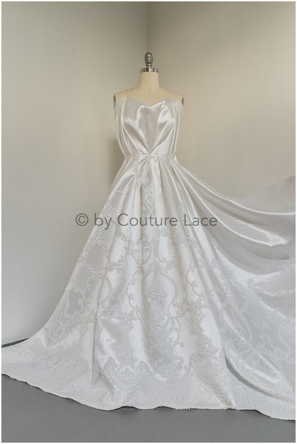 Brokat Stoff/ weißer leichter Brokatstoff/ Brautjaquard/ Brokatstoff/ verschnörgelte Brautbrokat// R-038