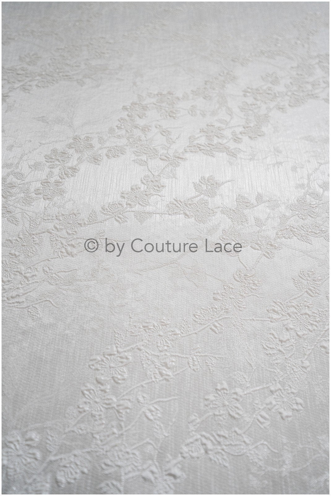 Bridal brocade fabric/ off-white light brocade fabric/ bridal jacquard/ floral bridal brocade// R-040