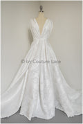 Bridal brocade fabric/ off-white light brocade fabric/ bridal jacquard/ floral bridal brocade// R-040
