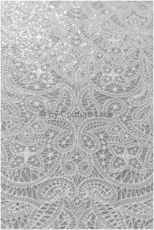 Ornament Braut Spitze Off-White/ Braut Spitzenstoff/ Boho Braut Spitze/ geometrische Hochzeit Spitze/ Couture Spitze// L17-116S