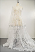 Feine Paillettenspitze Off-White/ weicher Pailletten Tüll Stoff/ Spitze Pailletten Netz Stoff// L17-022