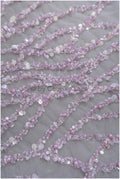 Perlen Spitzenstoff Violett Lilla/ Couture Spitze Stoff mit Perlen/ abstrakte Spitze für Abendkleid/ geometrische Spitze für Abendkleid// L20-287LC