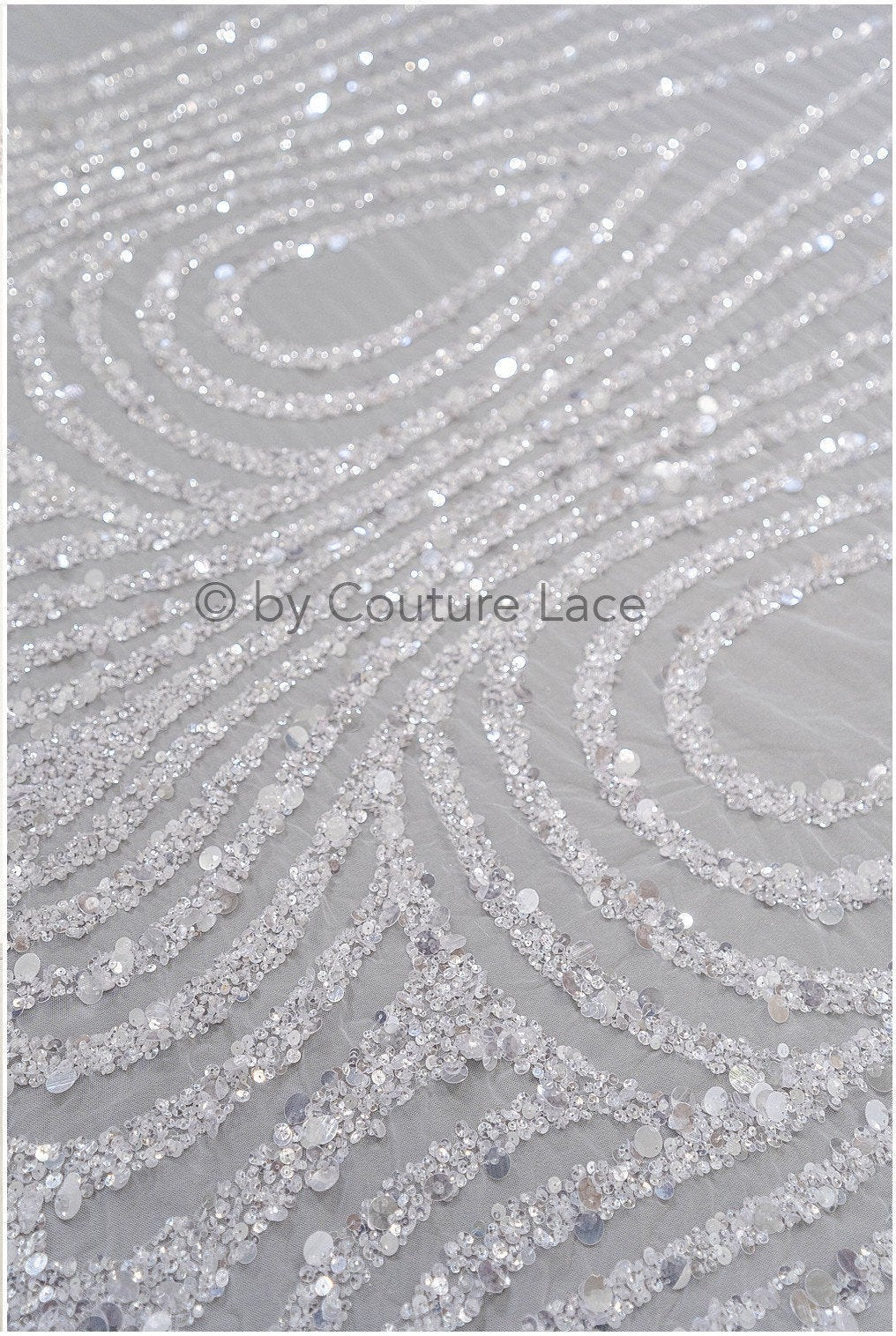 Perlen Braut Spitze Off-White/ Couture Spitzenstoff/ schwere Brautspitze/ Perlen Spitze// L20-354