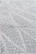 Perlen Spitzenstoff Off-White/ Couture Spitze Stoff/ Brautspitze Stoff mit Perlen/ Perlenspitze// L20-038