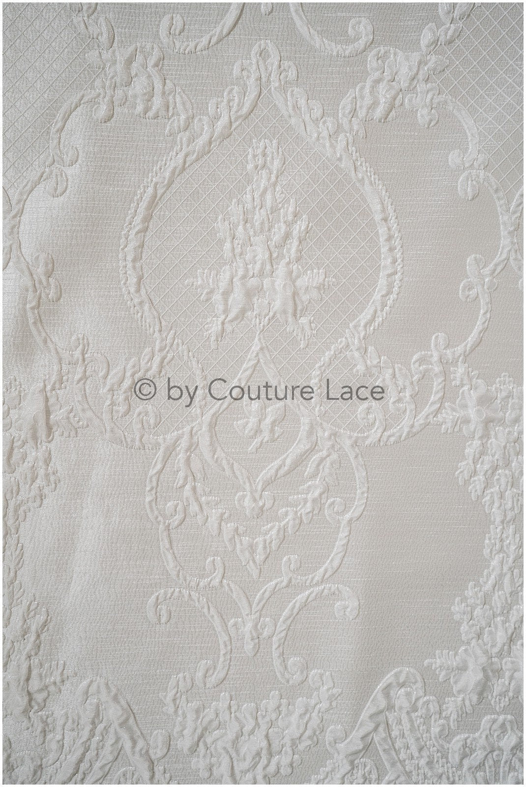 Brokat Stoff/ weißer leichter Brokatstoff/ Brautjaquard/ Brokatstoff/ verschnörgelte Brautbrokat// R-038