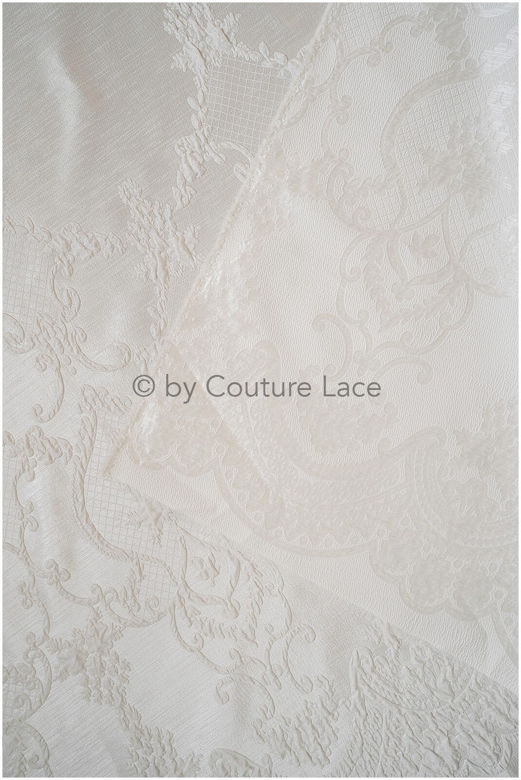Brokat Stoff/ weißer leichter Brokatstoff/ Brautjaquard/ Brokatstoff/ verschnörgelte Brautbrokat// R-038