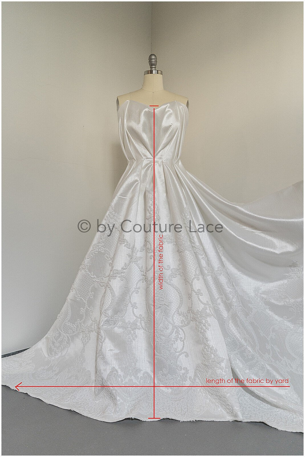 Brokat Stoff/ weißer leichter Brokatstoff/ Brautjaquard/ Brokatstoff/ verschnörgelte Brautbrokat// R-038