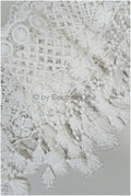 Fringe lace trim off-white/ Boho trim/ crocheted fringe lace/ Guipure lace with fringes/ Boho wedding dress lace// T20-102